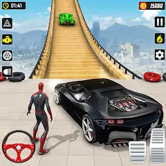 Скачать GT Car Stunt Race: Mega Ramps [MOD Много денег] + [MOD Меню] на Андроид