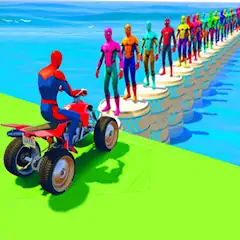 Скачать Quads Superhero Turnts Racing [MOD Бесконечные деньги] + [MOD Меню] на Андроид