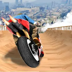 Скачать мега пандус мотоцикл трюки [MOD Бесконечные монеты] + [МОД Меню] на Андроид