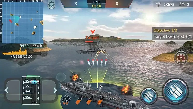 Скачать Атака военных кораблей 3D [MOD Бесконечные монеты] на Андроид