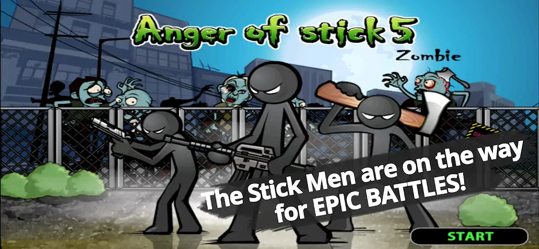 Скачать Anger of stick 5 : zombie [MOD Бесконечные монеты] на Андроид