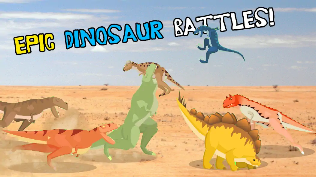 Скачать T-Rex Fights Dinosaurs [MOD Много денег] на Андроид
