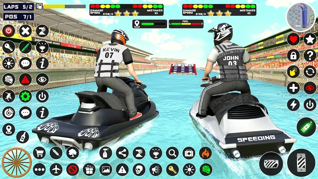 Скачать Jetski Boat racing: Boat Games [MOD Много монет] на Андроид