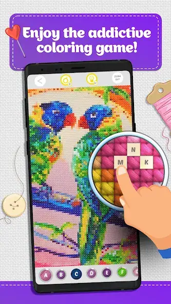 Скачать Cross Stitch Coloring Art [MOD Бесконечные монеты] на Андроид
