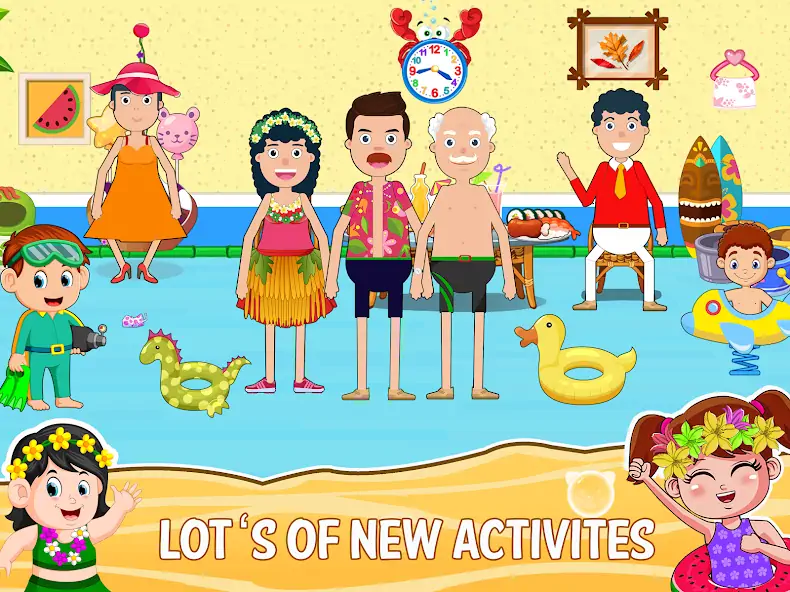 Скачать Мини Городок: пляж пикник игра [MOD Много монет] на Андроид