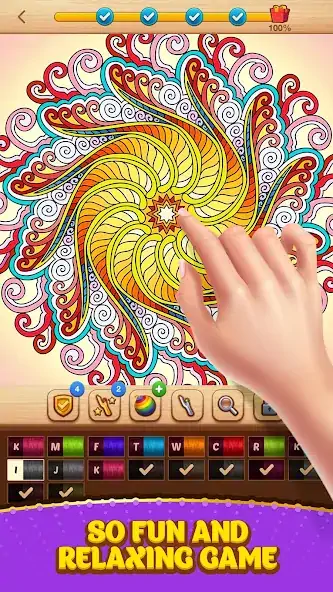 Скачать Cross Stitch Coloring Mandala [MOD Много монет] на Андроид