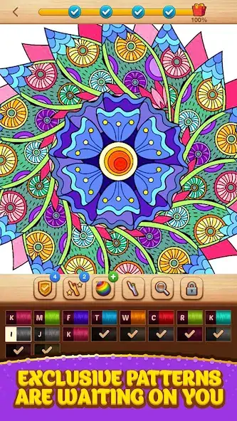 Скачать Cross Stitch Coloring Mandala [MOD Много монет] на Андроид
