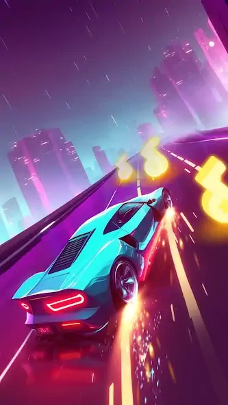 Скачать Beat Car Racing edm music game [MOD Много монет] на Андроид