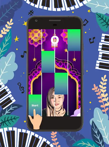 Скачать Nissa Sabyan Piano Tiles Game [MOD Бесконечные монеты] на Андроид