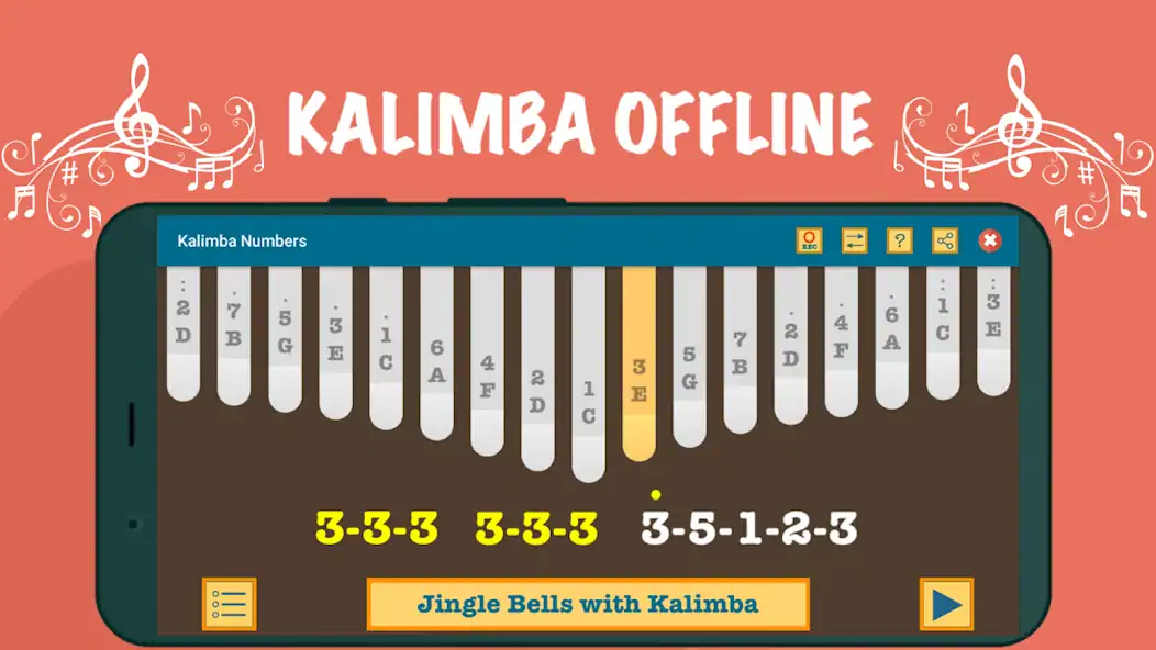 Скачать Kalimba App With Songs Numbers [MOD Бесконечные монеты] на Андроид