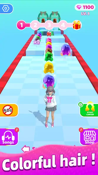 Скачать Racing Hair - Music Dance 3D [MOD Бесконечные монеты] на Андроид