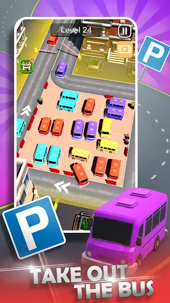 Скачать Parking Jam Bus Parking Games [MOD Много монет] на Андроид
