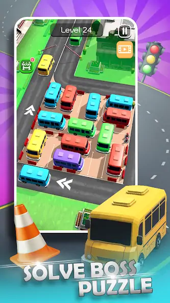 Скачать Parking Jam Bus Parking Games [MOD Много монет] на Андроид