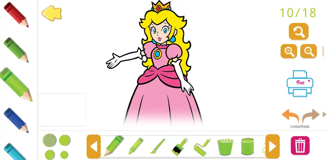 Скачать Princess Peach Paint Coloring [MOD Много монет] на Андроид
