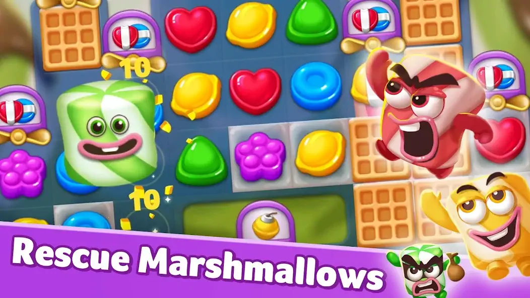 Скачать Lollipop & Marshmallow Match3 [MOD Бесконечные деньги] на Андроид
