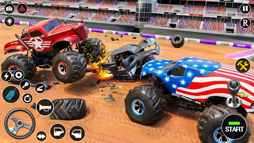 Скачать Fearless US Monster Truck Game [MOD Много денег] на Андроид