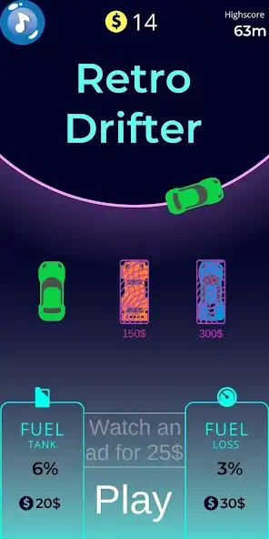 Скачать Retro Car Drifter - 2D [MOD Много монет] на Андроид