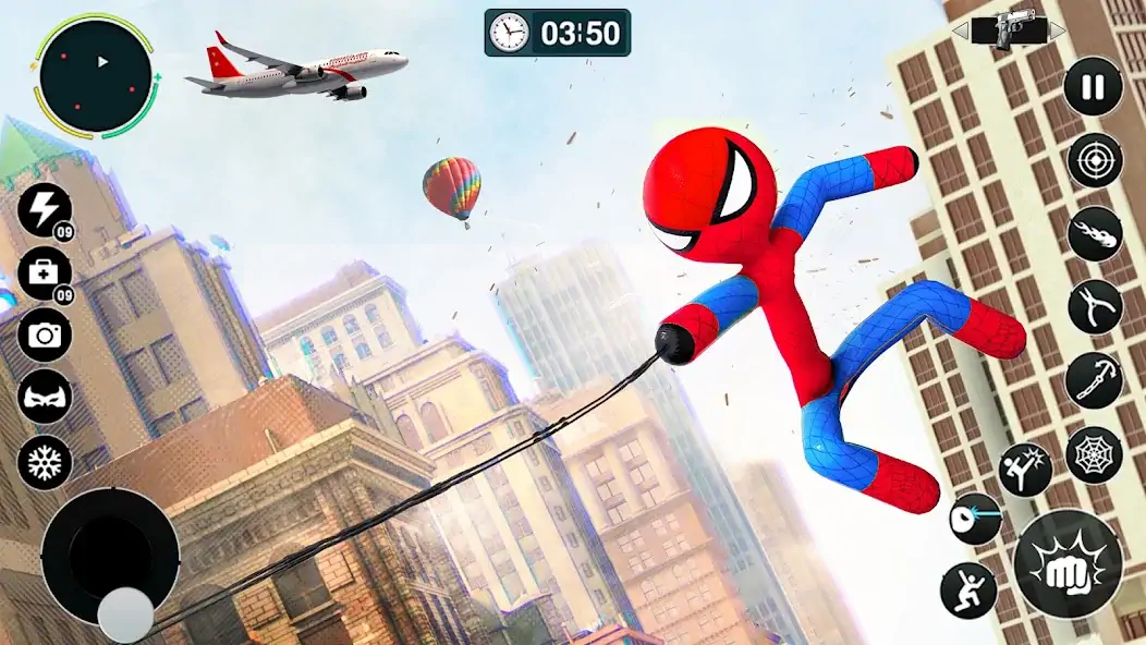 Скачать Игра герой летающего паука [MOD Много денег] на Андроид