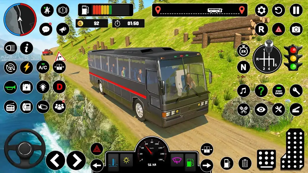 Скачать Offroad Bus Simulator Game [MOD Много монет] на Андроид