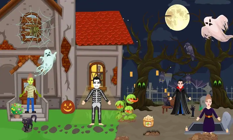 Скачать Pretend Play Halloween Party [MOD Бесконечные монеты] на Андроид