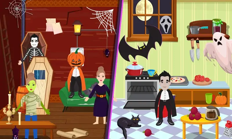 Скачать Pretend Play Halloween Party [MOD Бесконечные монеты] на Андроид