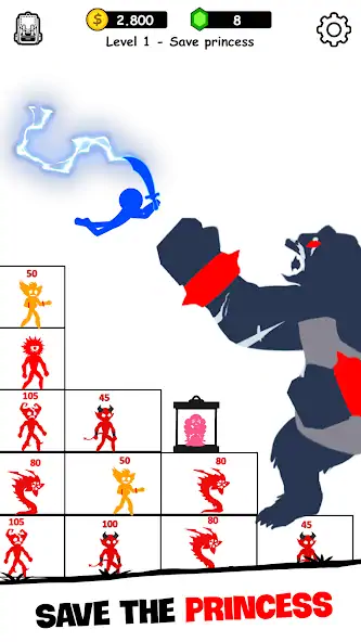 Скачать Stick Hero: Infinity Battle [MOD Бесконечные деньги] на Андроид