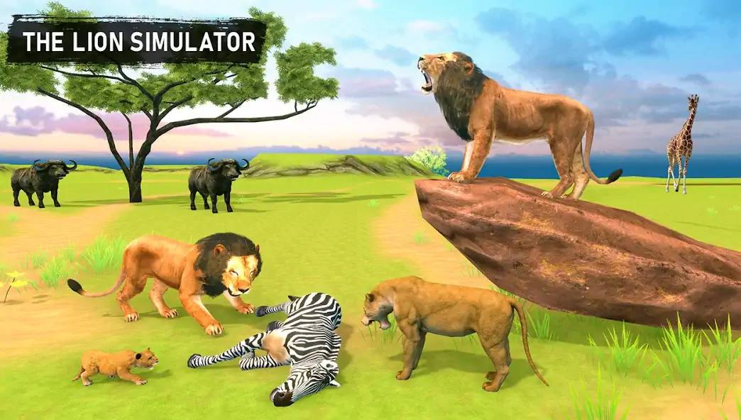 Скачать Lion Simulator - Lion Games [MOD Много монет] на Андроид