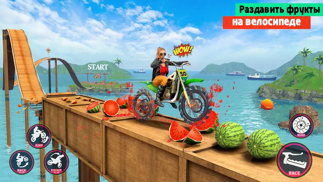 Скачать байк-трюк - игра на мотоциклах [MOD Много монет] на Андроид