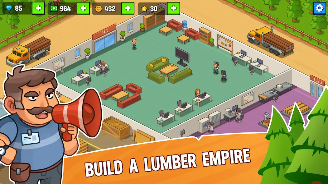Скачать Lumber Inc Tycoon [MOD Много денег] на Андроид