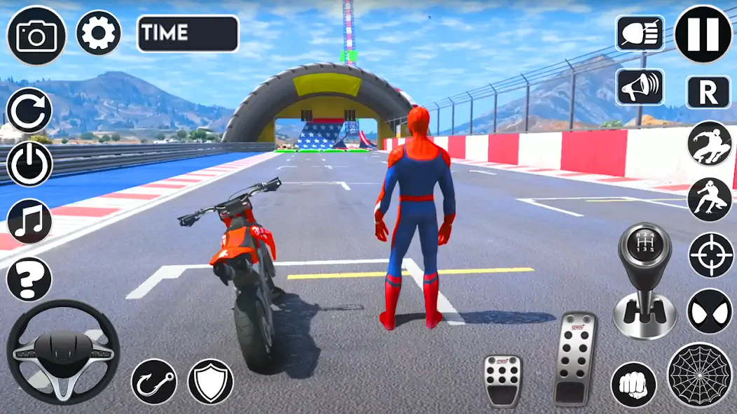 Скачать Superhero Tricky Bike Stunt [MOD Много денег] на Андроид