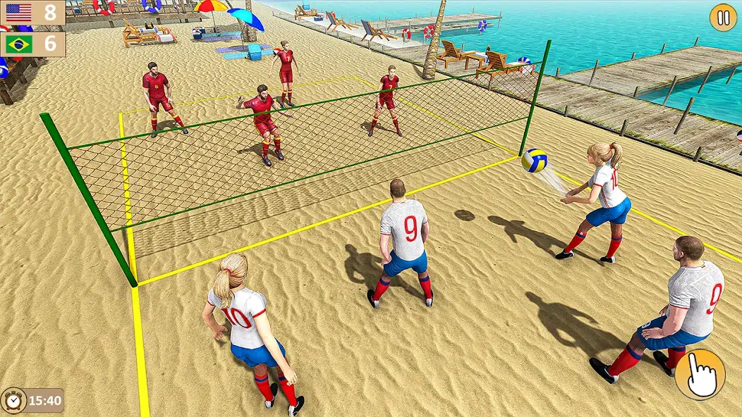Скачать Volleyball 3D Champions Games [MOD Много денег] на Андроид
