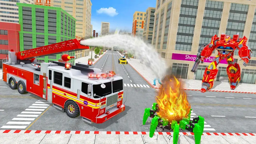Скачать пожарная машина робот игра [MOD Бесконечные монеты] на Андроид