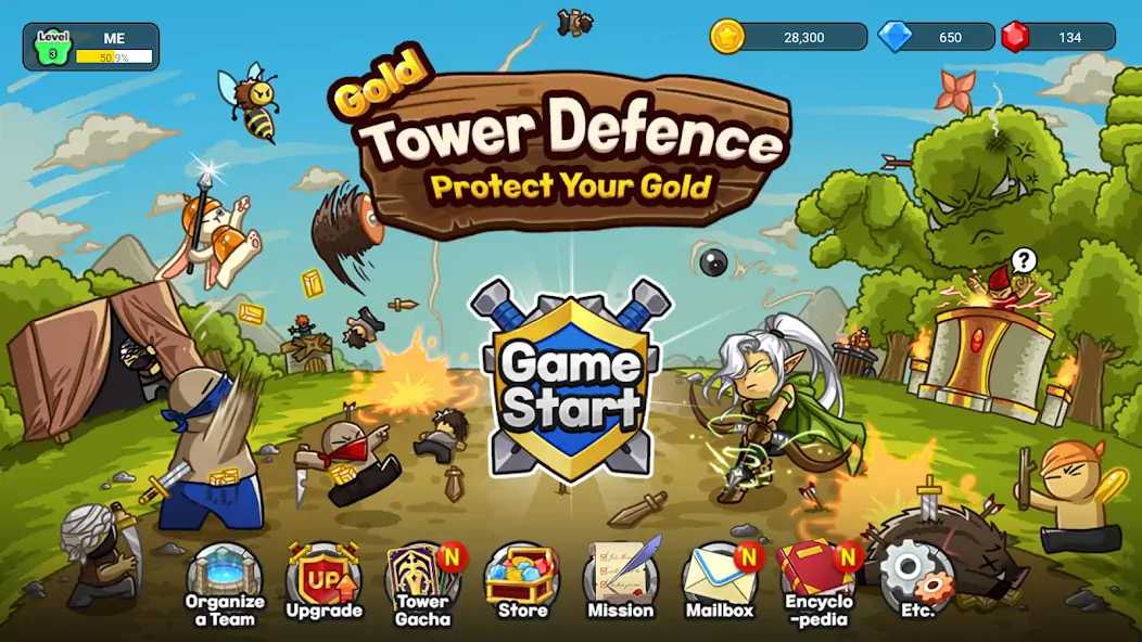 Скачать Gold tower defence M [MOD Много монет] на Андроид