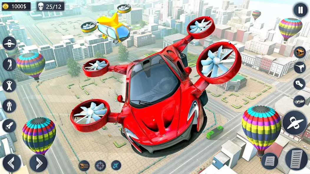 Скачать Летающий автомобиль робот игра [MOD Много денег] на Андроид