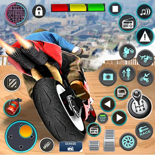 Скачать мега пандус мотоцикл трюки [MOD Бесконечные монеты] на Андроид