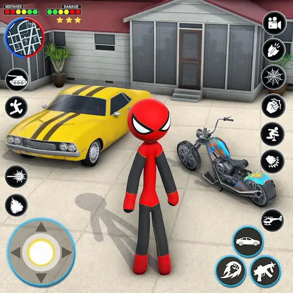 Скачать StickMan Rope Hero Spider Game [MOD Бесконечные деньги] на Андроид