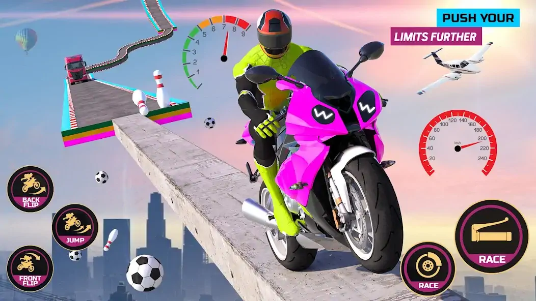 Скачать Racing Bike Stunt Games Master [MOD Бесконечные деньги] на Андроид