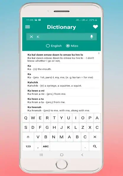 Скачать Mizo Dictionary [Полная версия] на Андроид