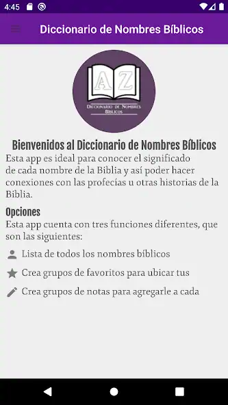 Скачать Diccionario - Nombres Bíblicos [Без рекламы] на Андроид