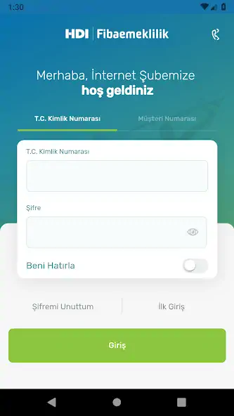 Скачать HDI Fibaemeklilik Mobil Şube [Без рекламы] на Андроид