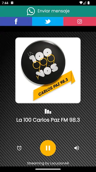 Скачать La 100 Carlos Paz FM 98.3 [Без рекламы] на Андроид