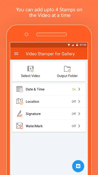 Скачать Video Stamper: Video Watermark [Без рекламы] на Андроид
