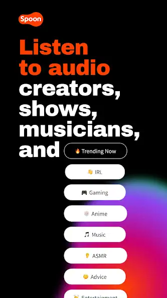 Скачать Spoon: Talk & Music Livestream [Разблокированная версия] на Андроид
