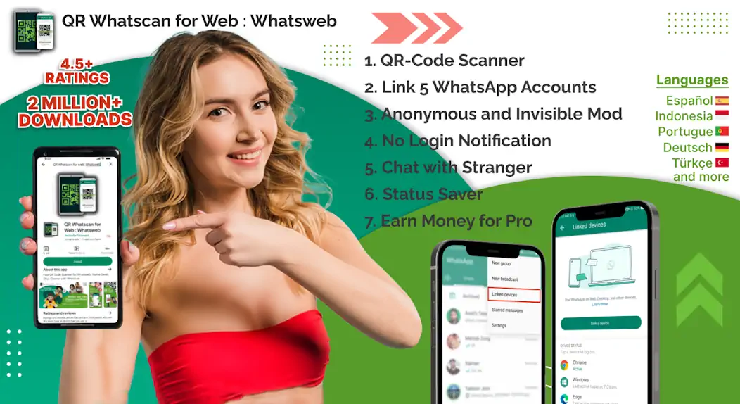 Скачать QR Whatscan for Web : Whatsweb [Без рекламы] на Андроид