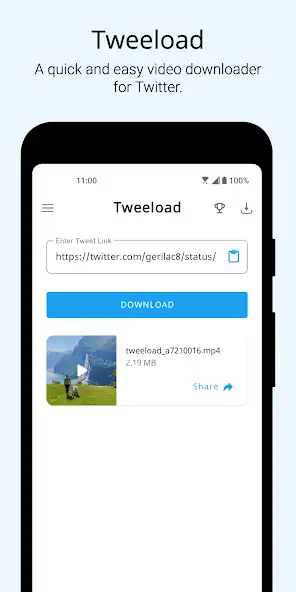 Скачать Video Downloader for Twitter [Без рекламы] на Андроид