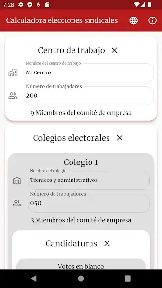 Скачать Cálculos elecciones sindicales [Разблокированная версия] на Андроид