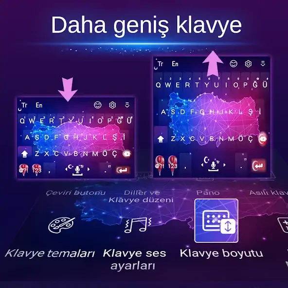 Скачать Tamo Türkçe Klavye [Без рекламы] на Андроид