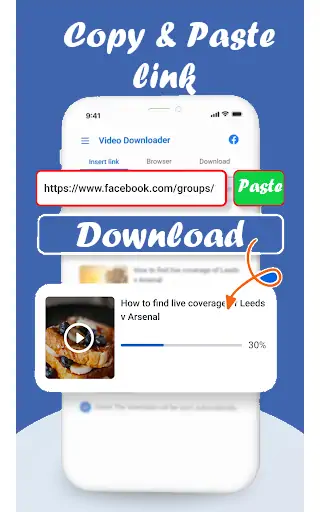 Скачать Video Downloader for Facebook [Разблокированная версия] на Андроид
