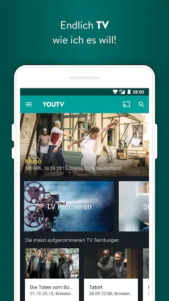Скачать YouTV persönliche TV Mediathek [Без рекламы] на Андроид