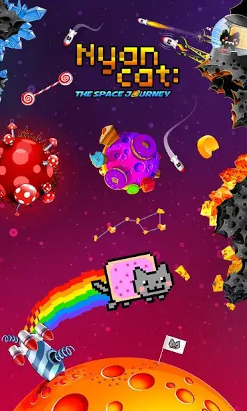Скачать Nyan Cat: The Space Journey [MOD Бесконечные монеты] на Андроид